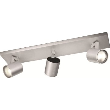 Philips - LED RGBW димируемо точково осветително тяло 3xGU10/6W/230V матов хром + дистанционно управление