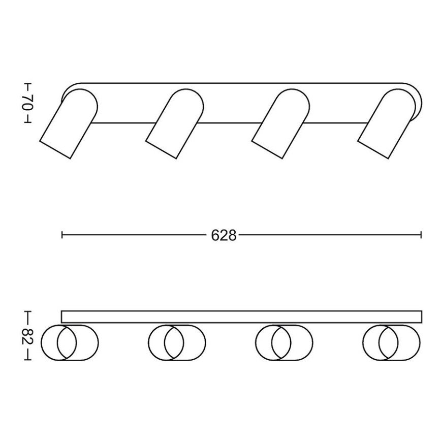 Philips - LED RGBW димируемо точково осветително тяло PONGEE 4xGU10/4,8W/230V 3000K бяло + дистанционно управление