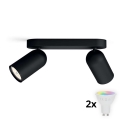 Philips - LED RGBW димируемо точково осветително тяло PONGEE 2xGU10/4,8W/230V 3000K черно + дистанционно управление