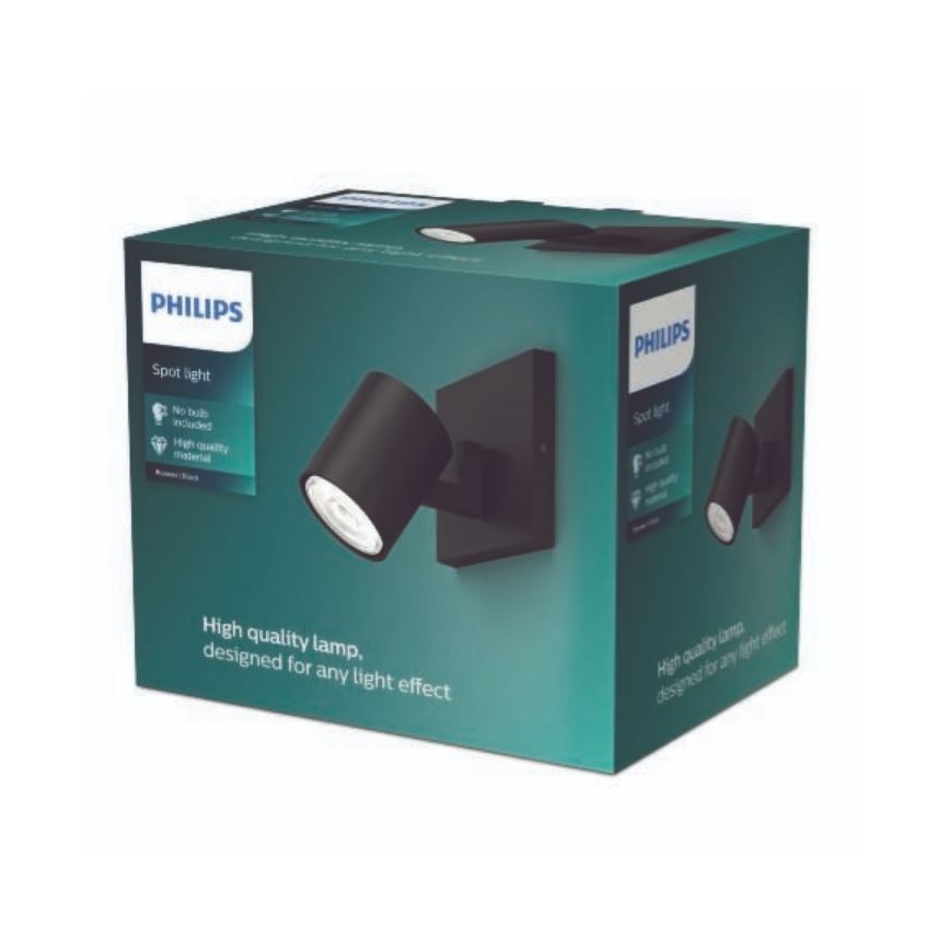 Philips - LED RGBW с възможност за регулиране на яркостта точково осветително тяло RUNNER 1xGU10/6,5W/230V 2700-6500K черно