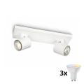 Philips - LED RGBW димируемо точково осветително тяло RUNNER 2xGU10/6,5W/230V 2700-6500K бяло