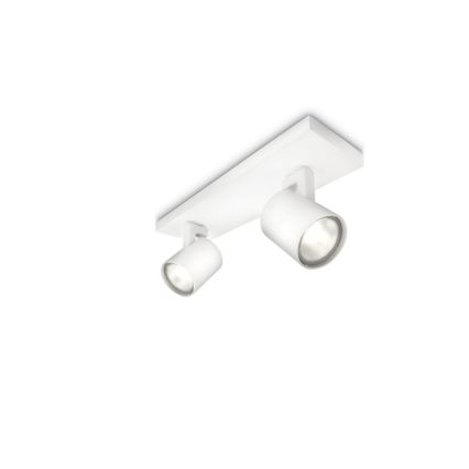 Philips - LED RGBW димируемо точково осветително тяло RUNNER 2xGU10/6,5W/230V 2700-6500K бяло