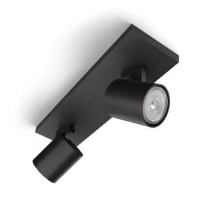 Philips - LED RGBW димируемо точково осветително тяло RUNNER 2xGU10/6,5W/230V 2700-6500K черно