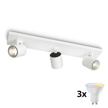 Philips - LED RGBW димируемо точково осветително тяло RUNNER 3xGU10/6,5W/230V 2700-6500K бяло