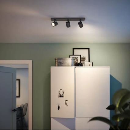 Philips - LED RGBW димируемо точково осветително тяло RUNNER 3xGU10/6,5W/230V 2700-6500K черно