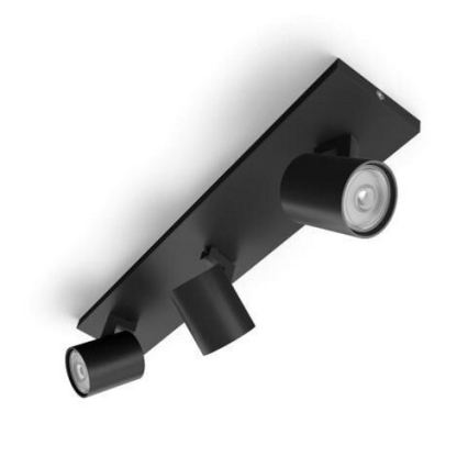 Philips - LED RGBW димируемо точково осветително тяло RUNNER 3xGU10/6,5W/230V 2700-6500K черно