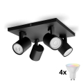 Philips - LED RGBW димируемо точково осветително тяло RUNNER 4xGU10/6,5W/230V 2700-6500K черно