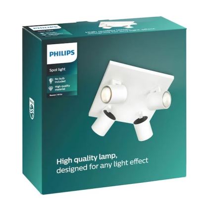 Philips - LED RGBW димируемо точково осветително тяло RUNNER 4xGU10/6,5W/230V 2700-6500K бяло