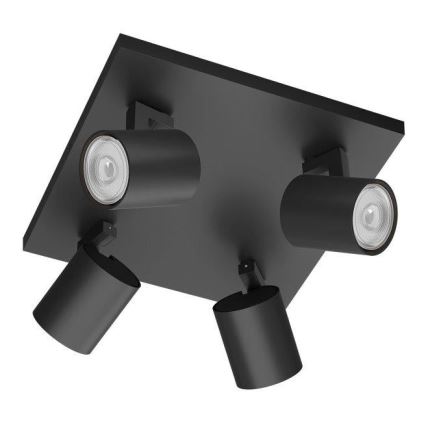 Philips - LED RGBW димируемо точково осветително тяло RUNNER 4xGU10/6,5W/230V 2700-6500K черно