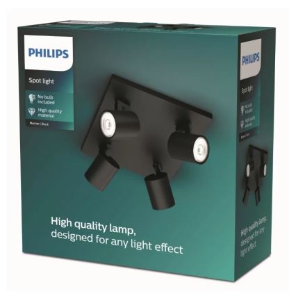 Philips - LED RGBW димируемо точково осветително тяло RUNNER 4xGU10/6,5W/230V 2700-6500K черно