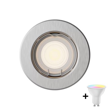 Philips - LED RGBW димируемо вградено осветително тяло PERIDOT 1xGU10/6,5W/230V 2700-6500K сребристо