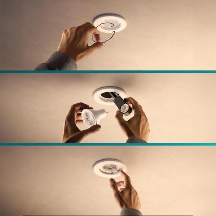 Philips - LED RGBW димируемо вградено осветително тяло PERIDOT 1xGU10/6W/230V бяло + дистанционно управление