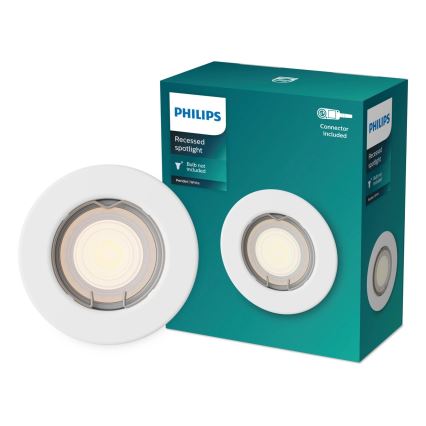 Philips - LED RGBW димируемо вградено осветително тяло PERIDOT 1xGU10/6W/230V бяло + дистанционно управление