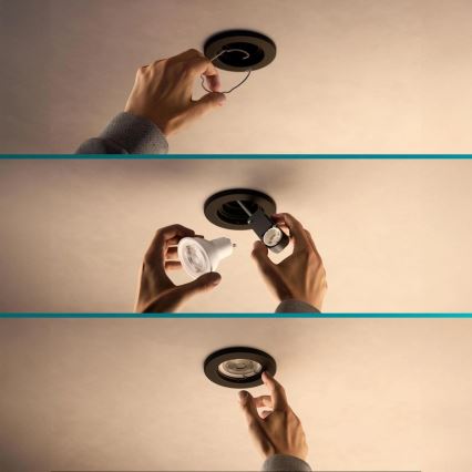 Philips - LED RGBW димируемо вградено осветително тяло PERIDOT 1xGU10/6W/230V черно + дистанционно управление