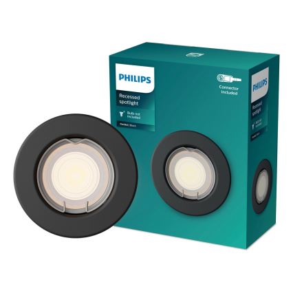 Philips - LED RGBW димируемо вградено осветително тяло PERIDOT 1xGU10/6W/230V черно + дистанционно управление