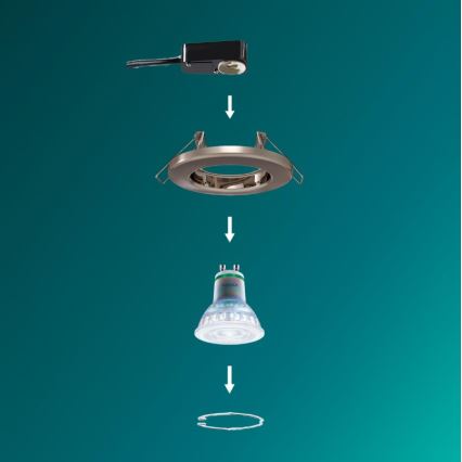 Philips - LED RGBW димируемо вградено таванно осветително тяло PERIDOT 1xGU10/6W/230V сребристо + дистанционно управление