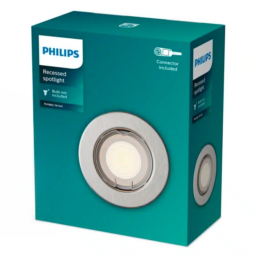 Philips - LED RGBW димируемо вградено таванно осветително тяло PERIDOT 1xGU10/6W/230V сребристо + дистанционно управление