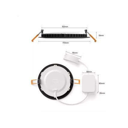 Philips - RGBW LED димируемо вградено осветително тяло за баня Hue SLIM LED/12W/230V 1000-20000K черно IP44