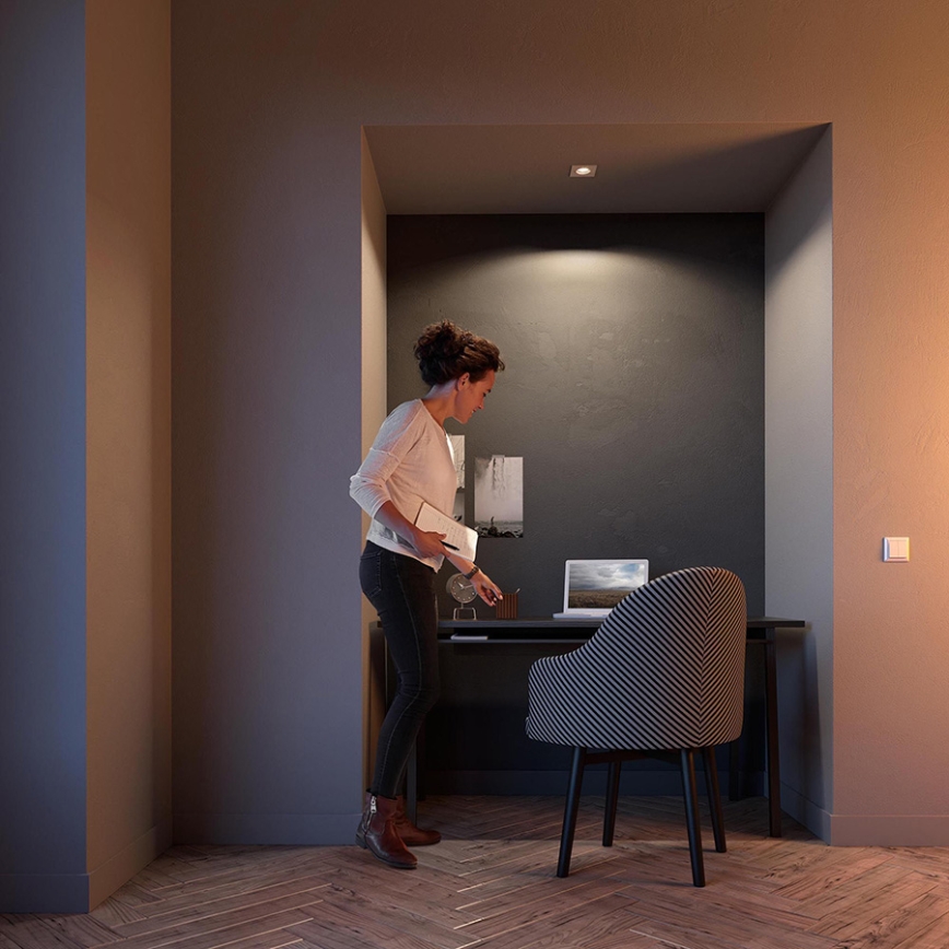 Philips - LED RGBW димируемо вградено осветително тяло DONEGAL 1xGU10/4,8W/230V + дистанционно управление