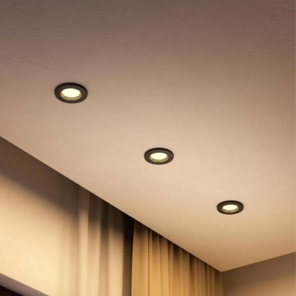 Philips - LED RGBW димируемо вградено осветително тяло PERIDOT 1xGU10/6,5W/230V 2700-6500K черно