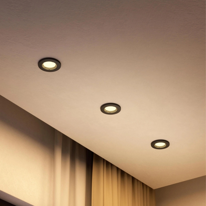 Philips - LED RGBW димируемо вградено осветително тяло PERIDOT 1xGU10/6,5W/230V 2700-6500K черно