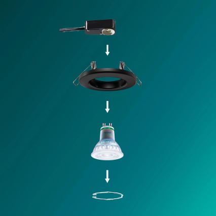 Philips - LED RGBW димируемо вградено осветително тяло PERIDOT 1xGU10/6,5W/230V 2700-6500K черно