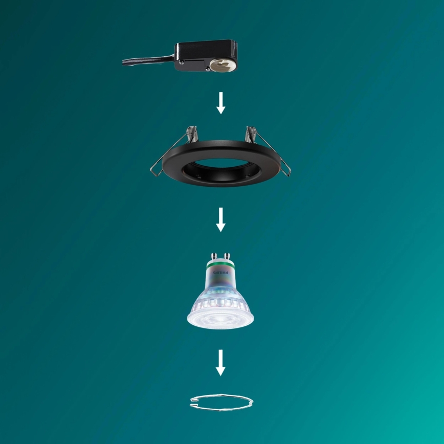 Philips - LED RGBW димируемо вградено осветително тяло PERIDOT 1xGU10/6,5W/230V 2700-6500K черно