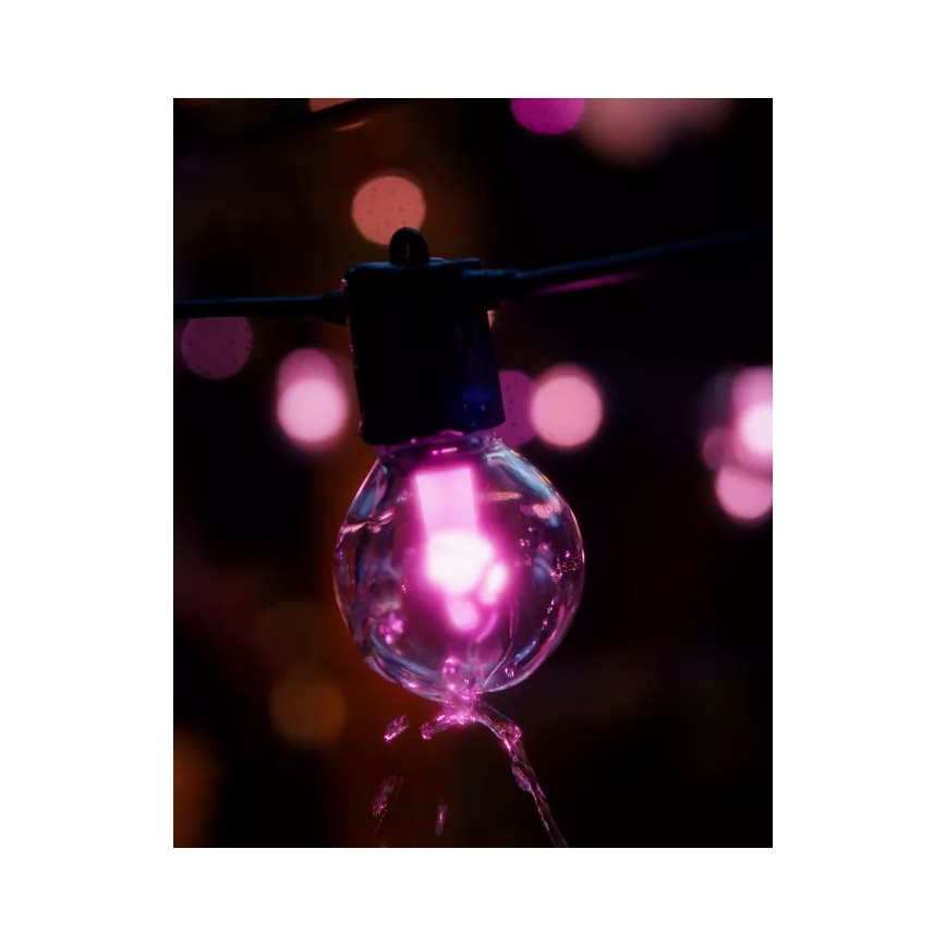 Philips - LED RGBW удължителна димируема външна гирлянда Hue FESTAVIA 20xLED 14 м IP65