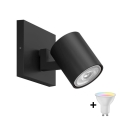 Philips - LED RGBW с възможност за регулиране на яркостта точково осветително тяло RUNNER 1xGU10/6,5W/230V 2700-6500K черно