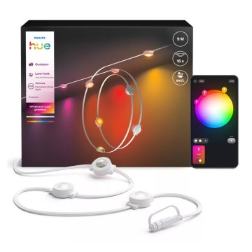 Philips - LED RGBW Удължима димируема външна гирлянда Hue FESTAVIA 16xLED 9m 1000-20000K IP65
