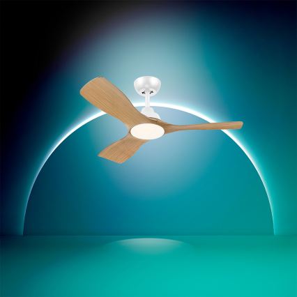 Philips - Димируем таванен вентилатор OLAS LED/24W/230V Ø 106 см бял/кафяв + дистанционно управление