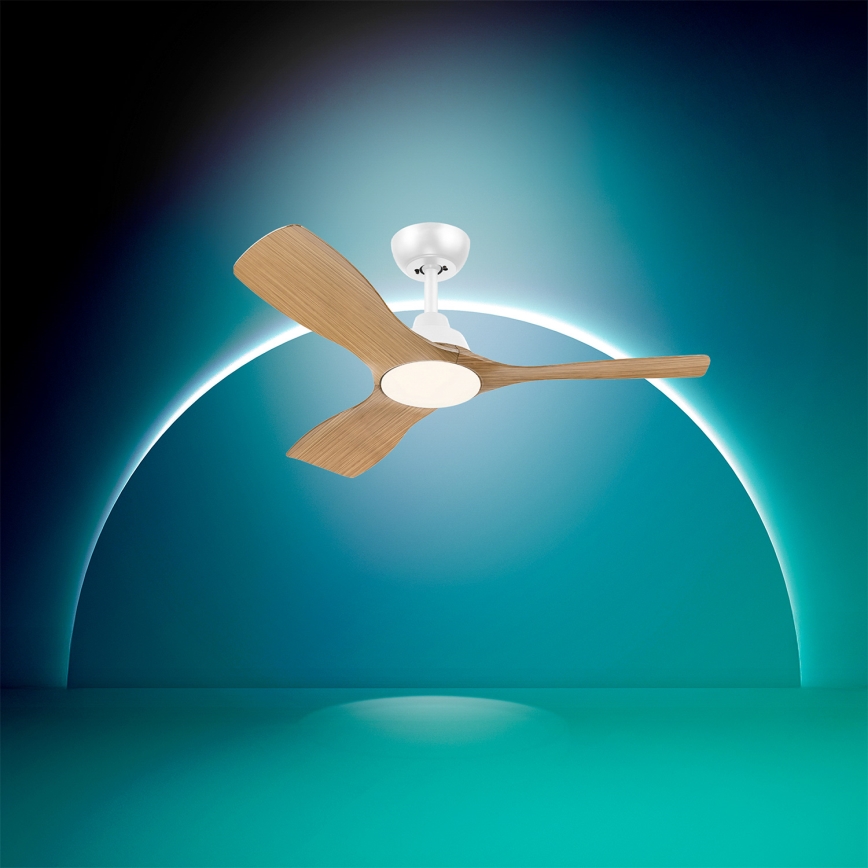Philips - Димируем таванен вентилатор OLAS LED/24W/230V Ø 106 см бял/кафяв + дистанционно управление