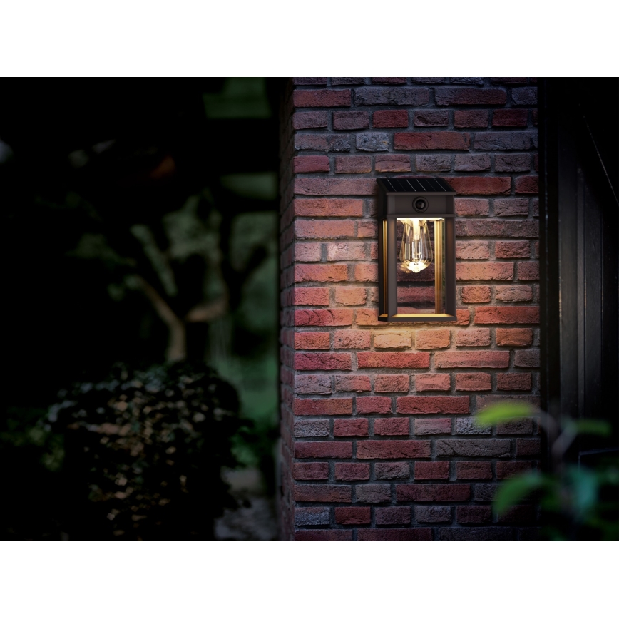 Philips - LED Соларен аплик със сензор GERI LED/3,2W/3,7V 2700K IP44