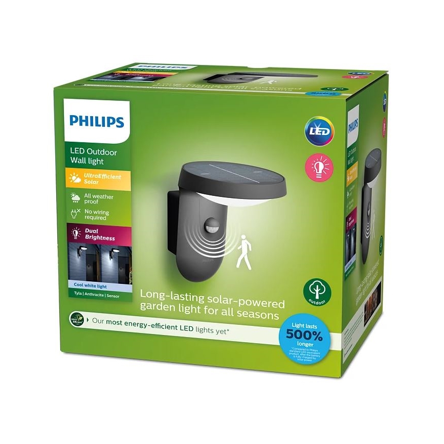 Philips - LED Соларен аплик със сензор LED/1,2W/4V 1800 mAh 4000K IP44