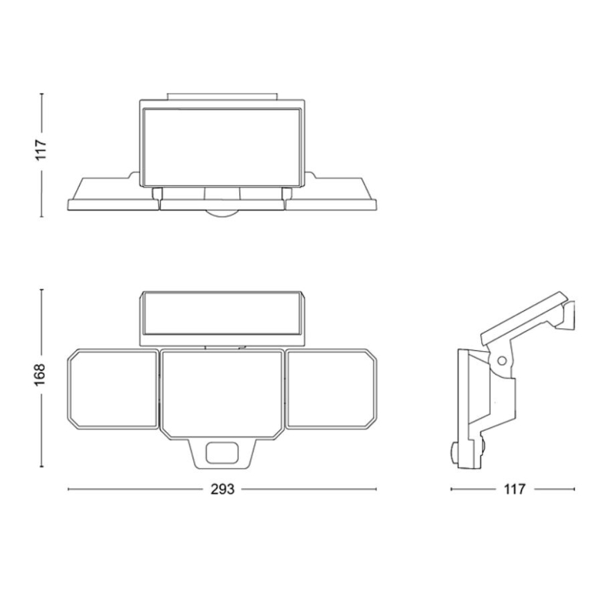 Philips -  LED Соларен стена прожектор със сензор NYSIL 3xLED/8,7W/3,7V 2000 mAh IP65