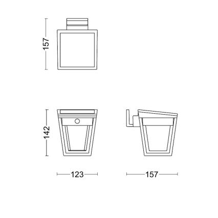 Philips - LED соларен стенен фенер с датчик за движение и здрач NISSA LED/1,8W/3,7V 2600 mAh 3000K IP44