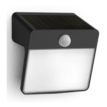 Philips - LED соларен стенен фенер с датчик за движение и здрач YARIXA LED/2,2W/3,7V 600 mAh IP44