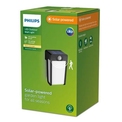 Philips - LED соларен стенен фенер с сензор SHROUD LED/2,3W/3,7V 600 mAh IP44