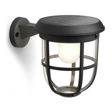 Philips - LED соларен стенен осветител с датчик за движение и здрач RADII LED/1,3W/3,7V 2000 mAh 3000K IP44