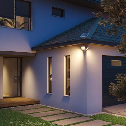 Philips - LED соларно стенно осветително тяло със сензор ZYREN LED/24,5W/3,7V 2600 mAh 3000K IP65 бяло