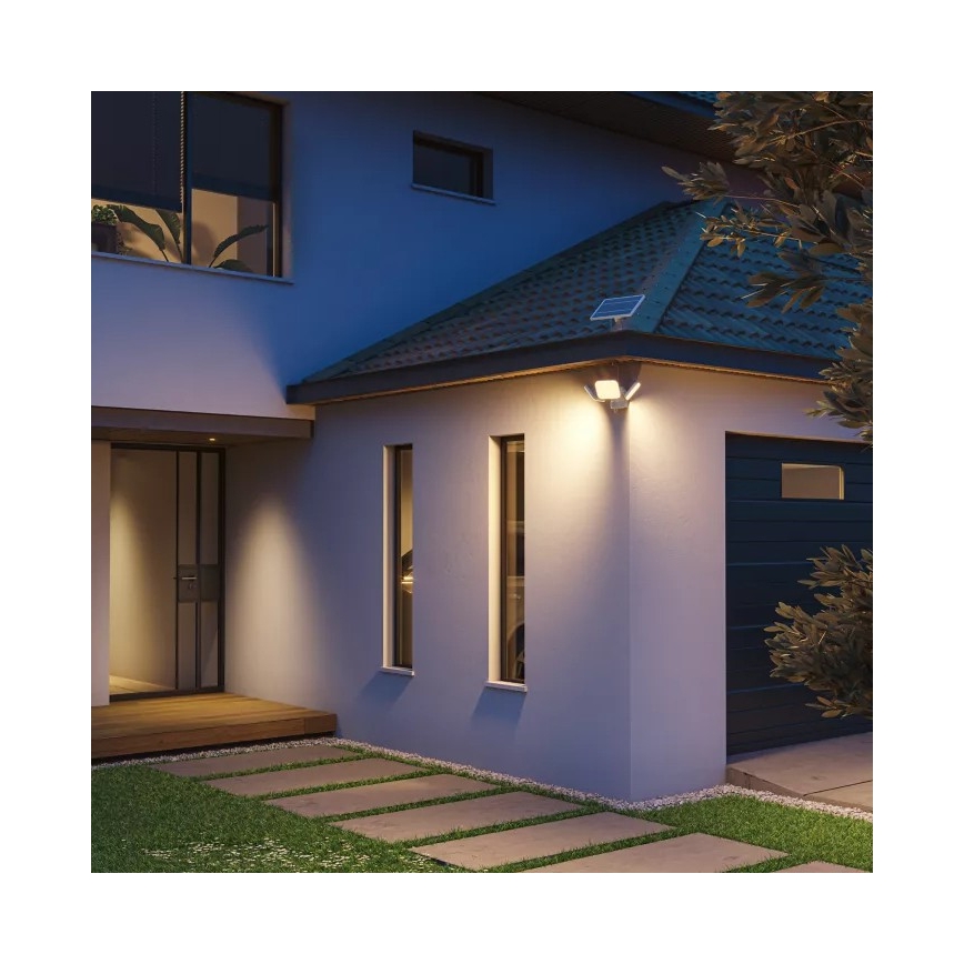 Philips - LED соларно стенно осветително тяло със сензор ZYREN LED/24,5W/3,7V 2600 mAh 3000K IP65 бяло