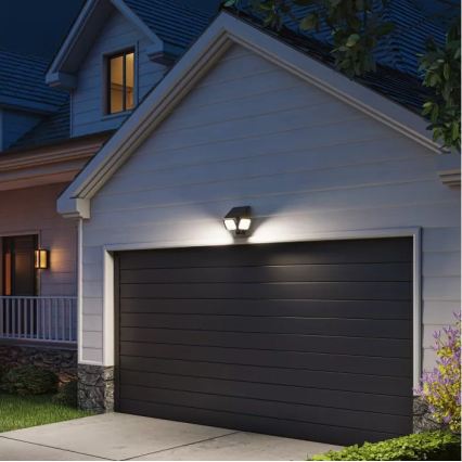 Philips - соларно LED стенно осветително тяло със сензор ZYREN LED/24,5W/3,7V 2600 mAh 5000K IP65 черно