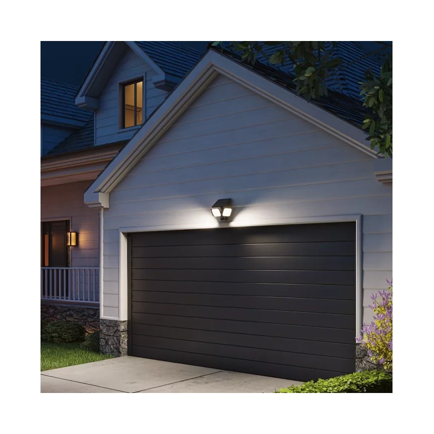 Philips - соларно LED стенно осветително тяло със сензор ZYREN LED/24,5W/3,7V 2600 mAh 5000K IP65 черно