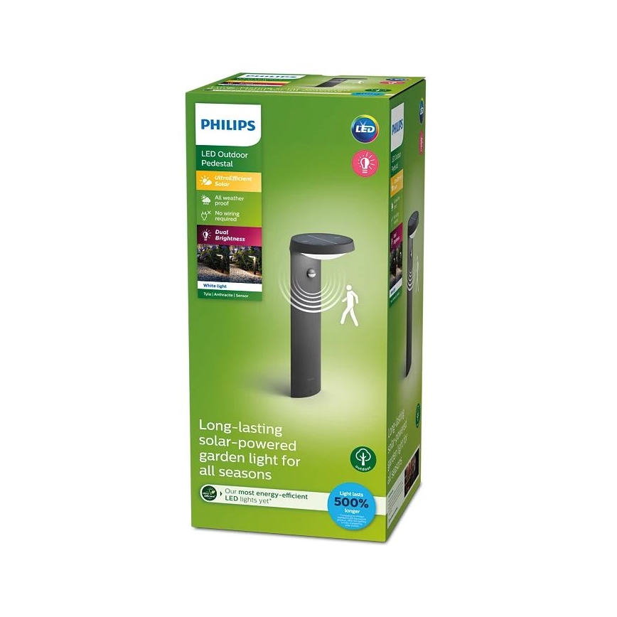 Philips - LED Соларна лампа със сензор LED/1,2W/4V 1800 mAh 3000K IP44