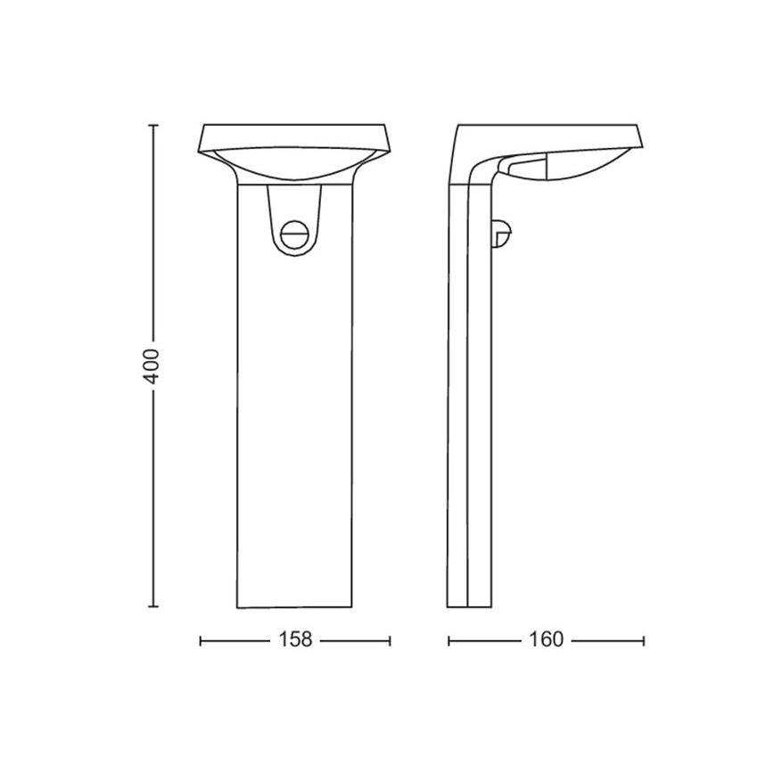 Philips - LED Соларна лампа със сензор LED/1,2W/4V 1800 mAh 3000K IP44