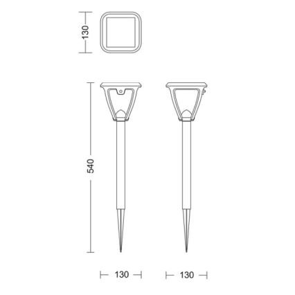 Philips - LED Соларна лампа VAPORA LED/1,5W/3,7V IP44