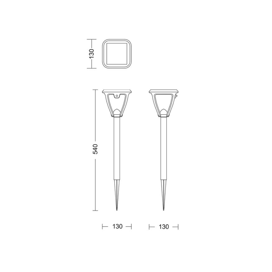 Philips - LED Соларна лампа VAPORA LED/1,5W/3,7V IP44