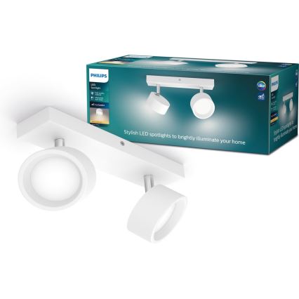 Philips - LED Спот 2xLED/5,5W/230V бял