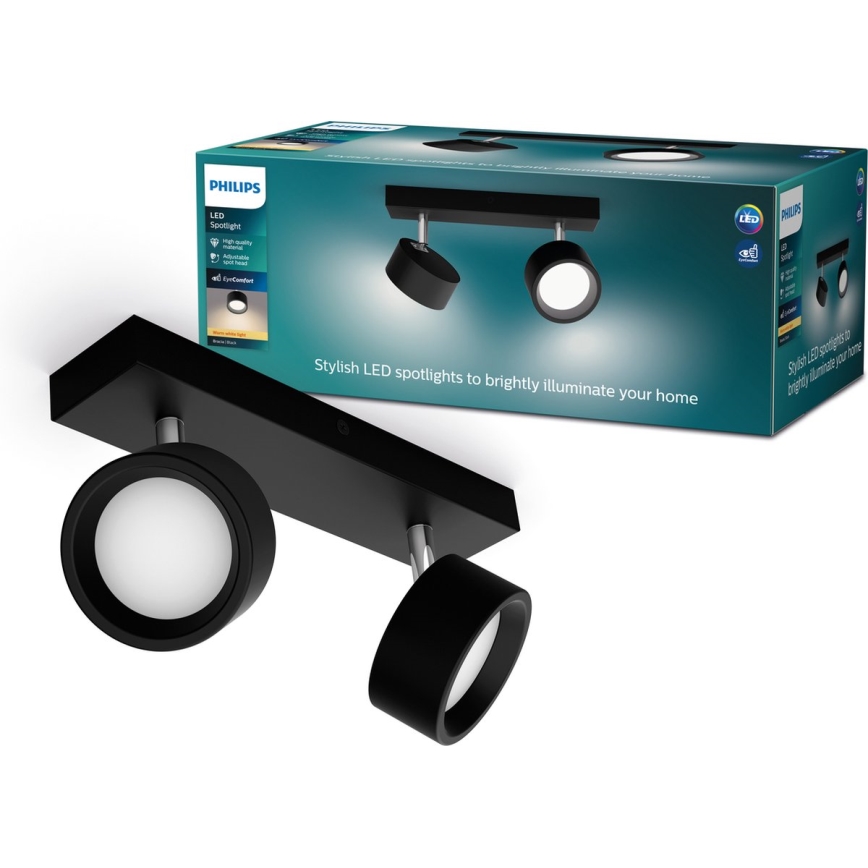 Philips - LED Спот 2xLED/5,5W/230V черен