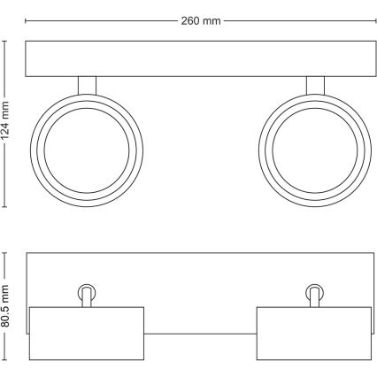 Philips - LED Спот 2xLED/5,5W/230V черен
